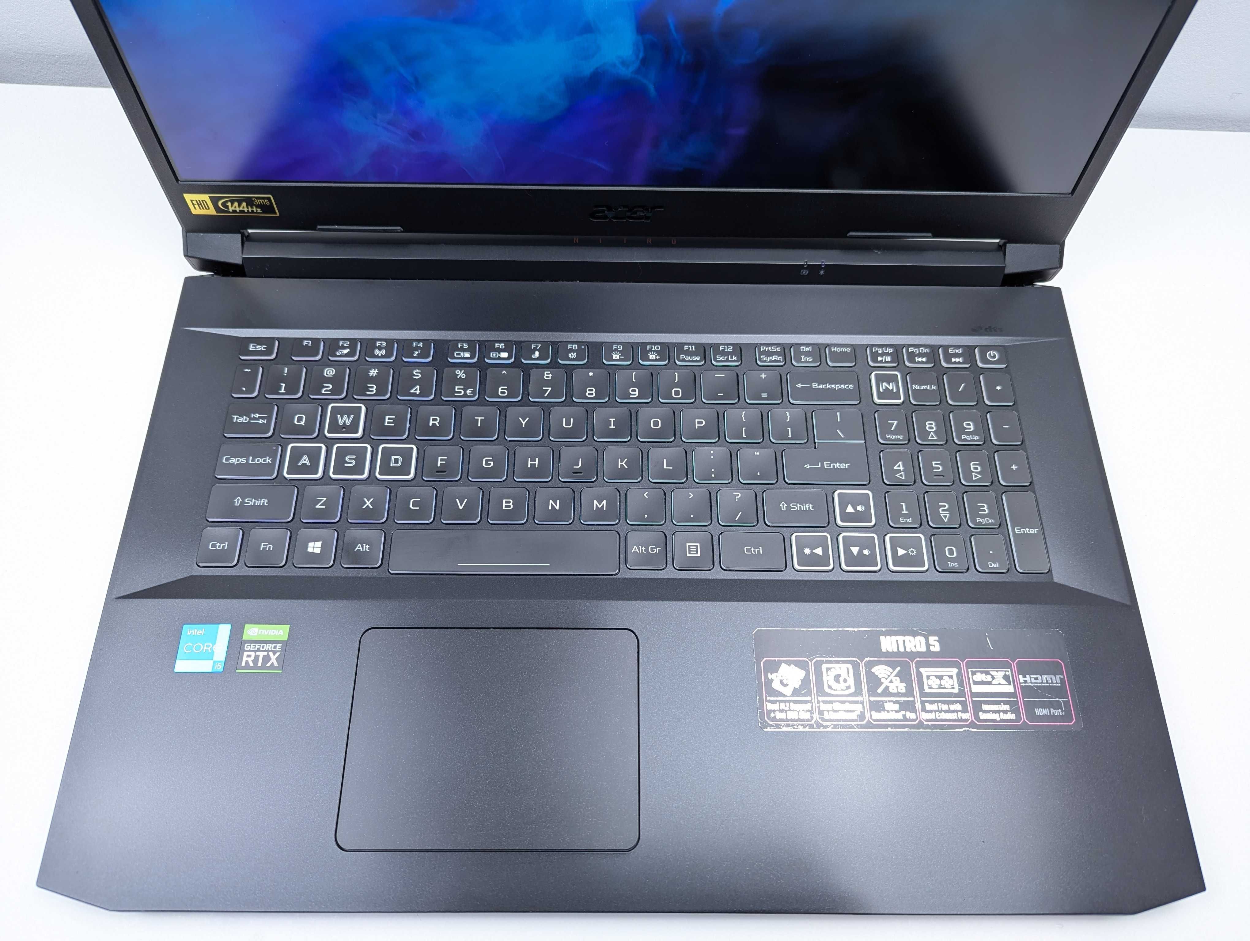 LAPTOP GAMINGOWY Acer Nitro RTX 3060 i5-11400H 17 cali 144hz