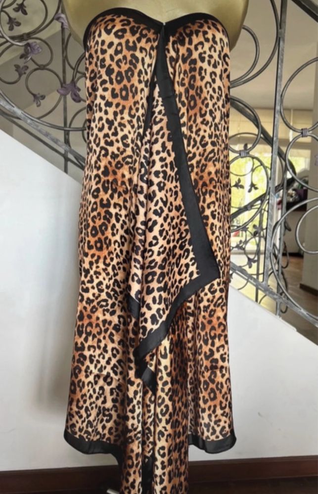 Chusta plażowa  szal pareo sarong panterka 180 x 85 plaża wakacje lato