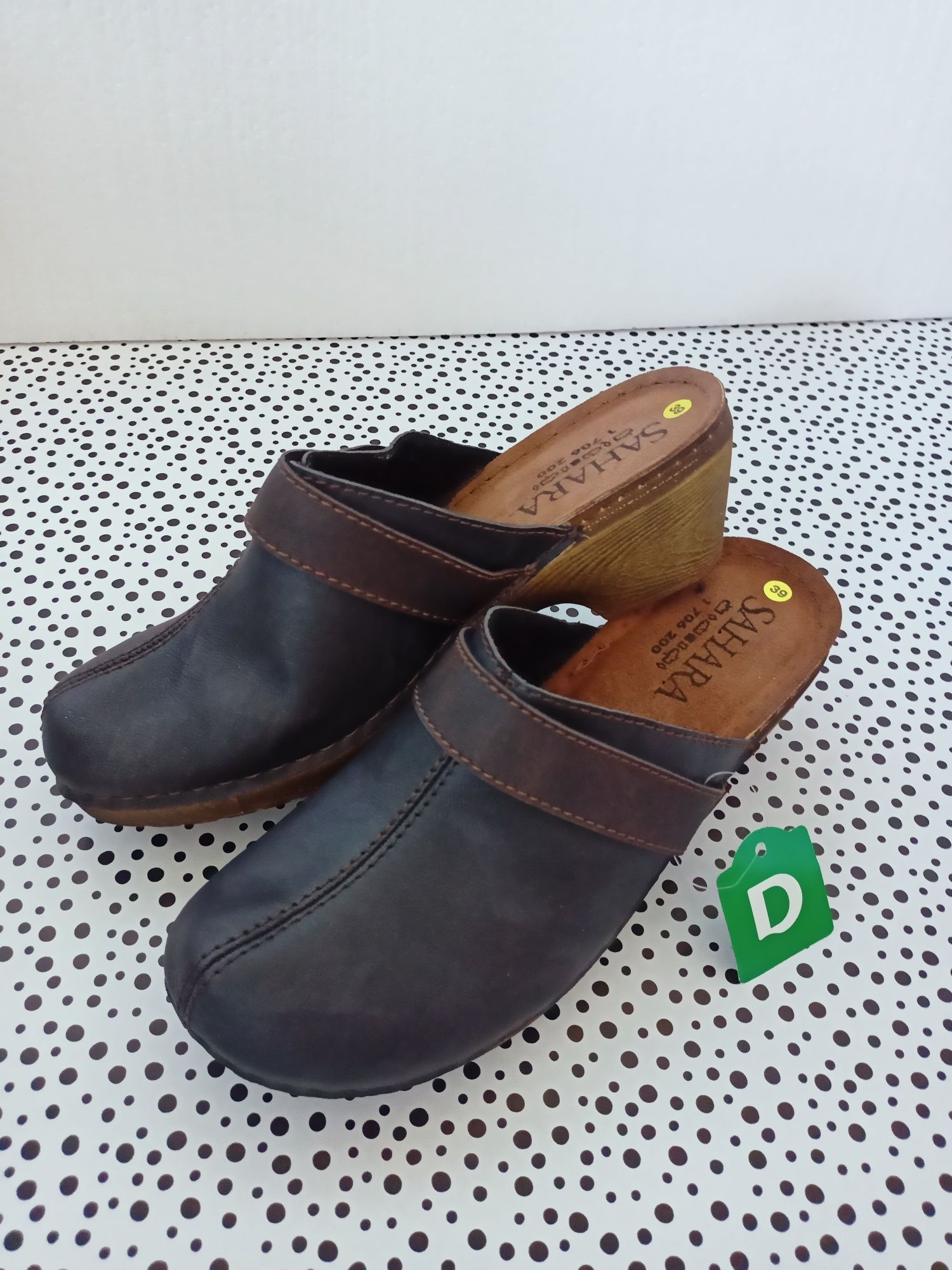 brązowe klapki chodaki 39 DEICHMANN - nowe w pudełku