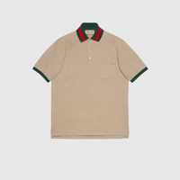 GG cotton Polo Gucci beżowy t shirt Polo rozm M, L/XL Dostępne od ręki