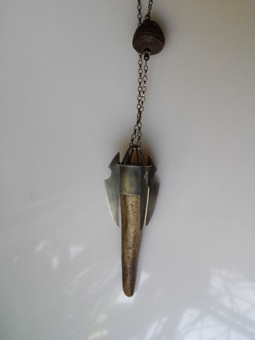 Dziki srebrny naszyjnik "VIKING"