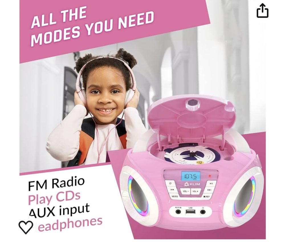 Odtwarzacz CD Boombox dla dzieci – radio FM