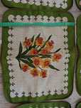 Komplet 6 sztuk bieżnik PRL serwetka 29x39 cm