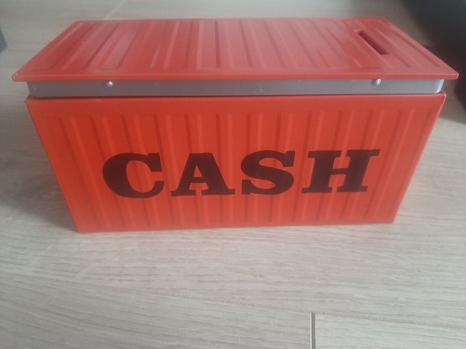 skarbonka metalowa 8×8×16,5 cm