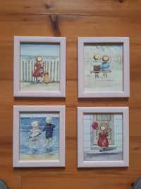 Conjunto de 4 quadros pequenos crianças