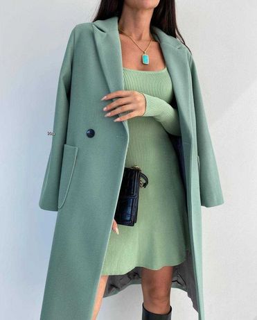 Жіноче демісезонне весняне кашемірове двубортне пальто. 6 кольорів