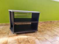 Móvel tv cinzento/preto com rodas