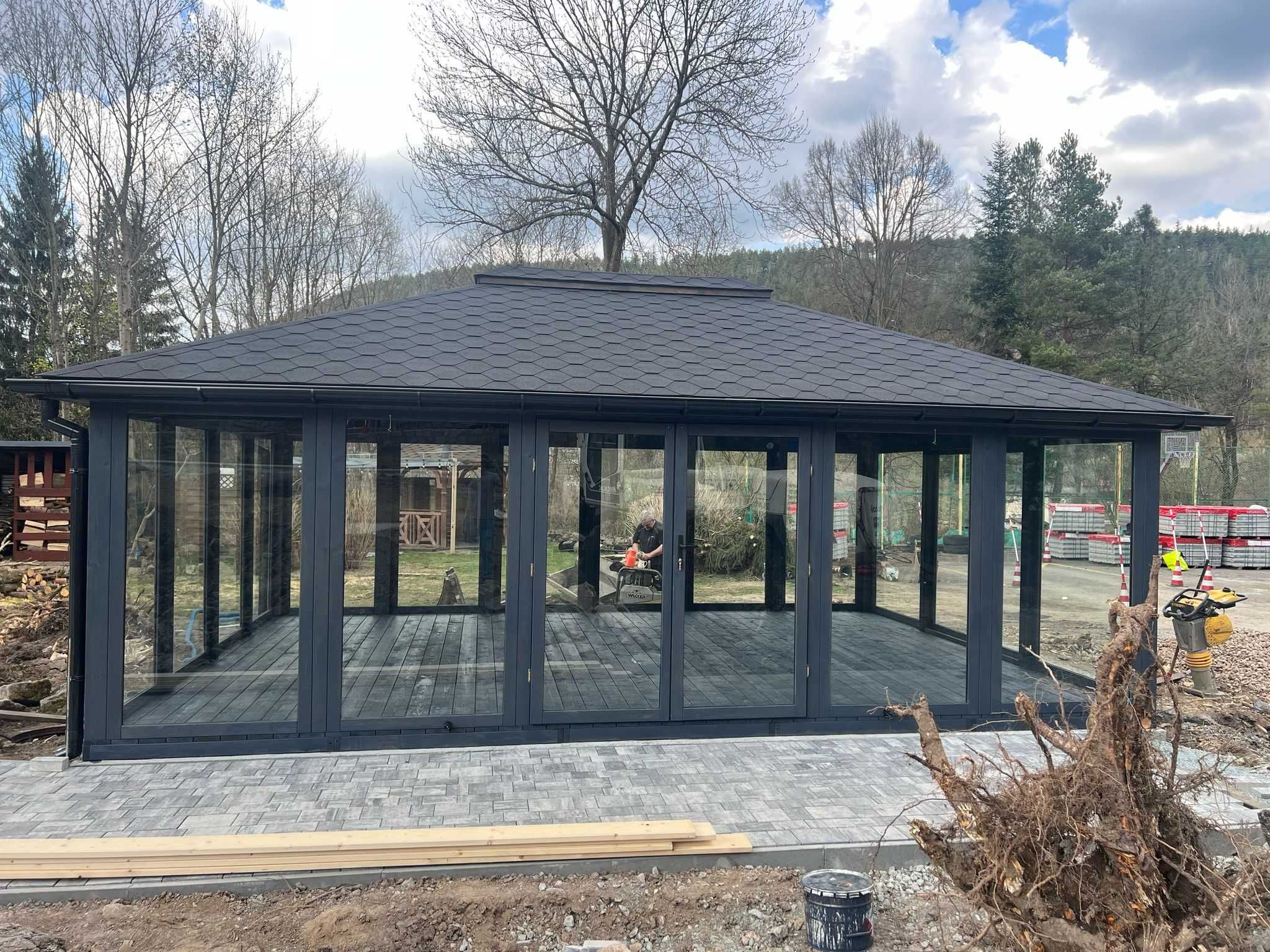 Altana altanka ogrodowa drewniana Ogród Zimowy 6m x 4m A4 Full Glass!