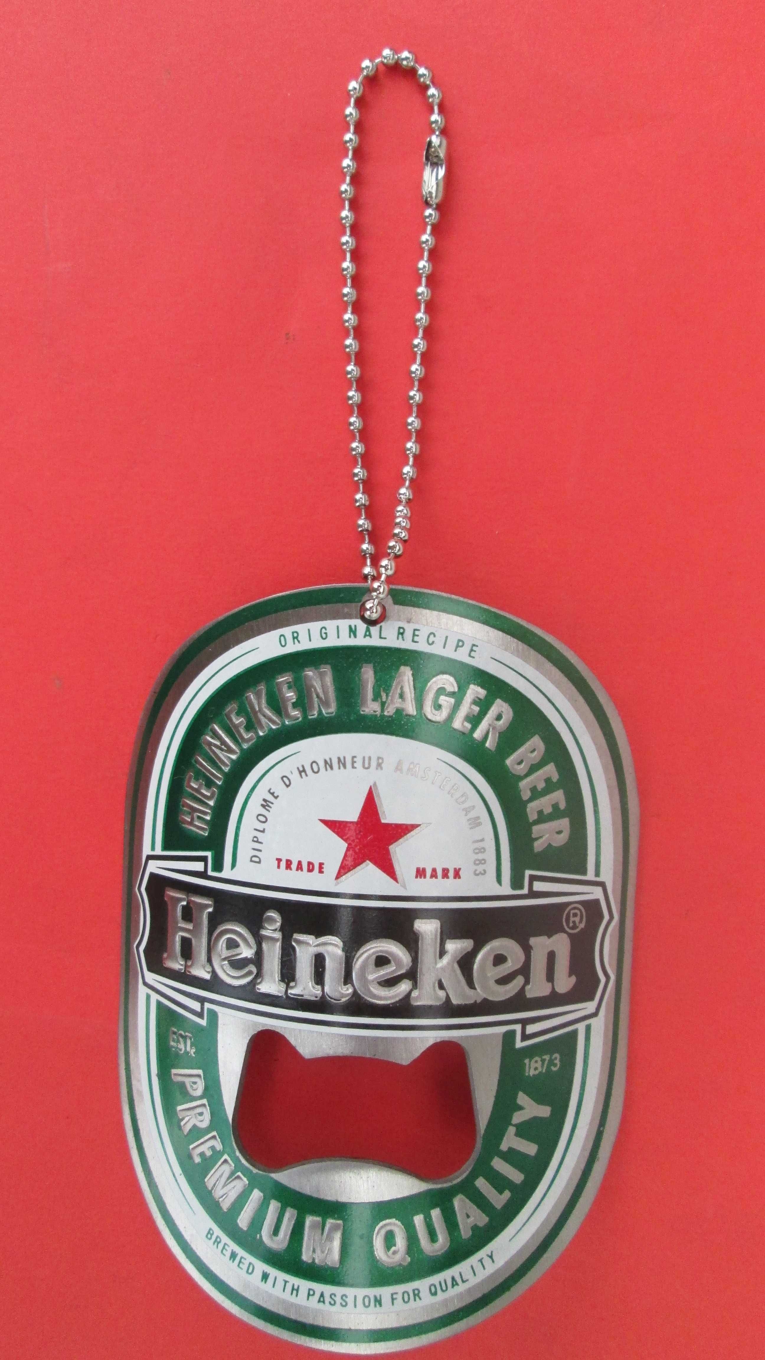 Heineken Lager Beer zakrzywiony gruby otwieracz do piwa ze stali