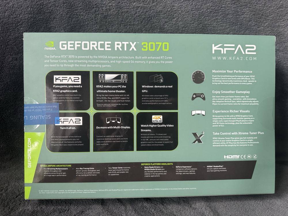 Karta Graficzna KFA2 RTX 3070 8GB GDDR6 - Stan idealny, 24m Gwarancji!