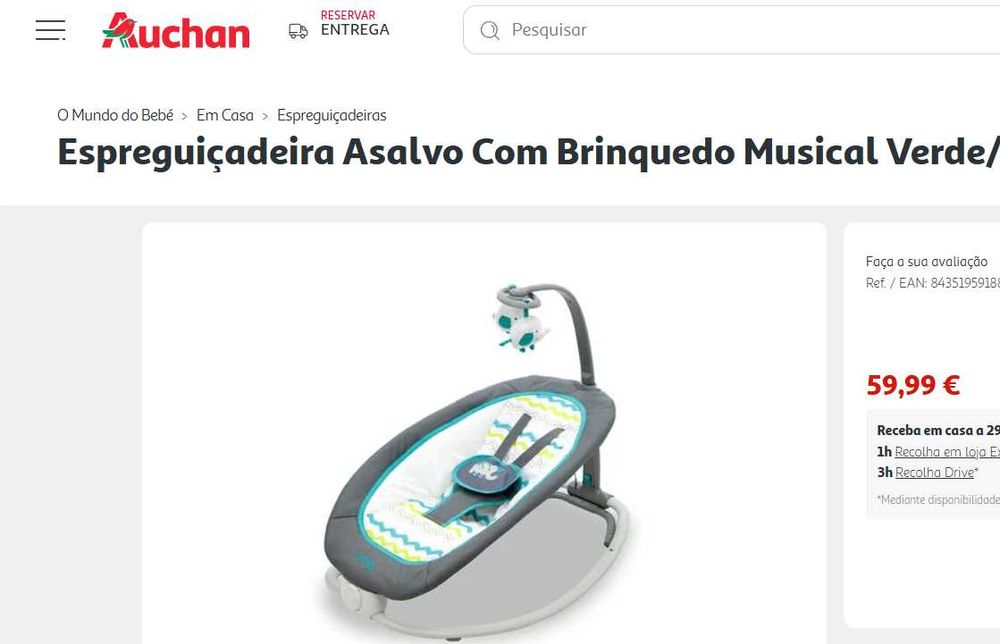 espreguiçadeira de bebé