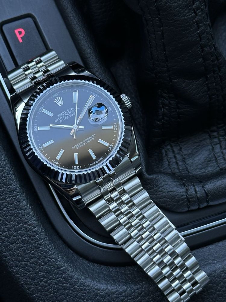 Механические часы Rolex Datejust Silver-Black с автоподзаводом.