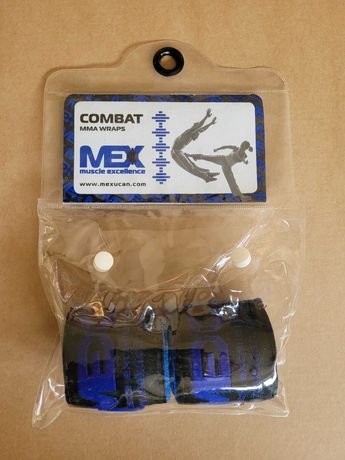 Owijki bokserskie MEX Combat Taśmy Opaski 2,5m Niebieskie