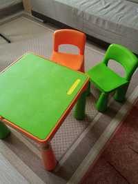 Stolik Tega Baby - z dwustronnym blatem i 2 krzesełka