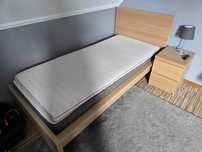 Łóżko IKEA MALM 90x200 + dno + materac MORGEDAL + topper JANPOL