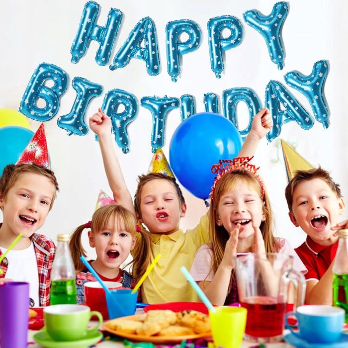 Oro Party Dekoracja Girlanda balonowa Happy Birthday Blue Star 40 cm