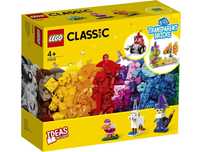 lego, classic, klocki, 500 szt, przezroczyste, 4+, 11013, budowanie