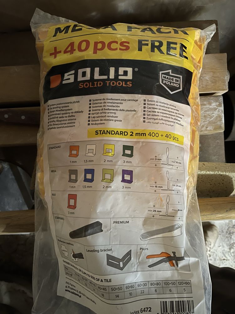 System poziomowania plytek Solid 2mm 440 sztuk