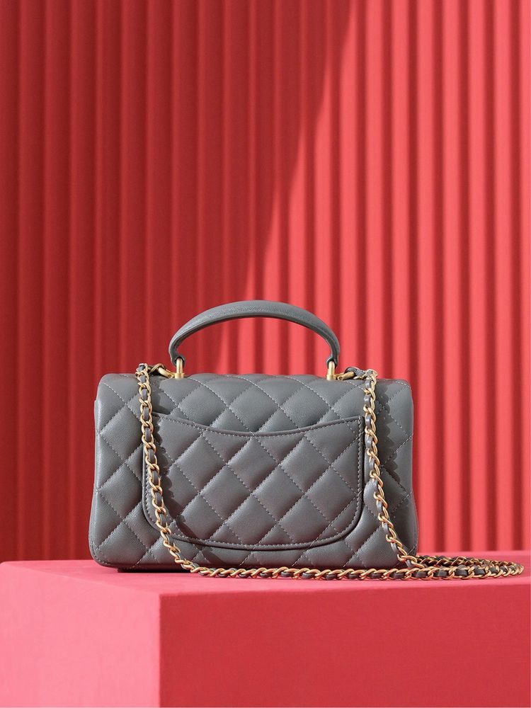 Сумка Chanel Mini Handle Flap Bag Grey