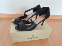 Damskie czarne sandały na szpilce Jenny fairy rozm.39