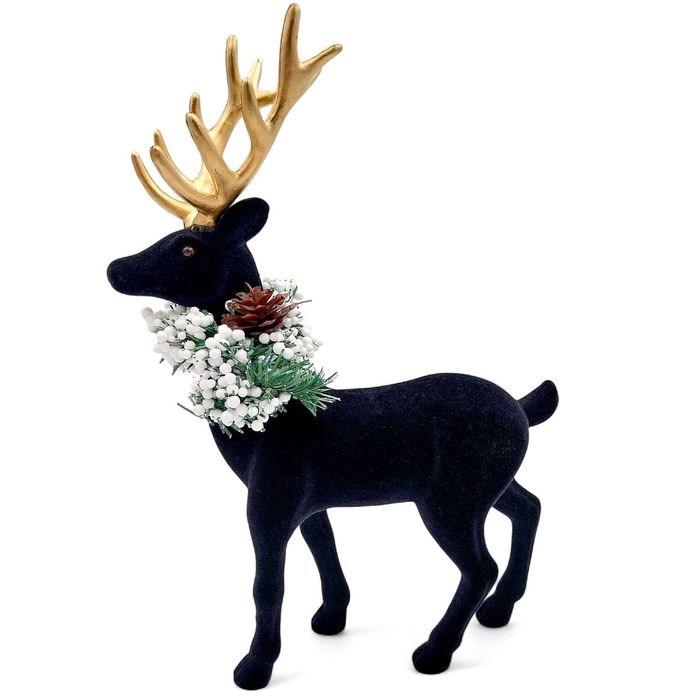 Renifer świąteczny czarny dekoracyjna figurka do stroika jelonek 35cm