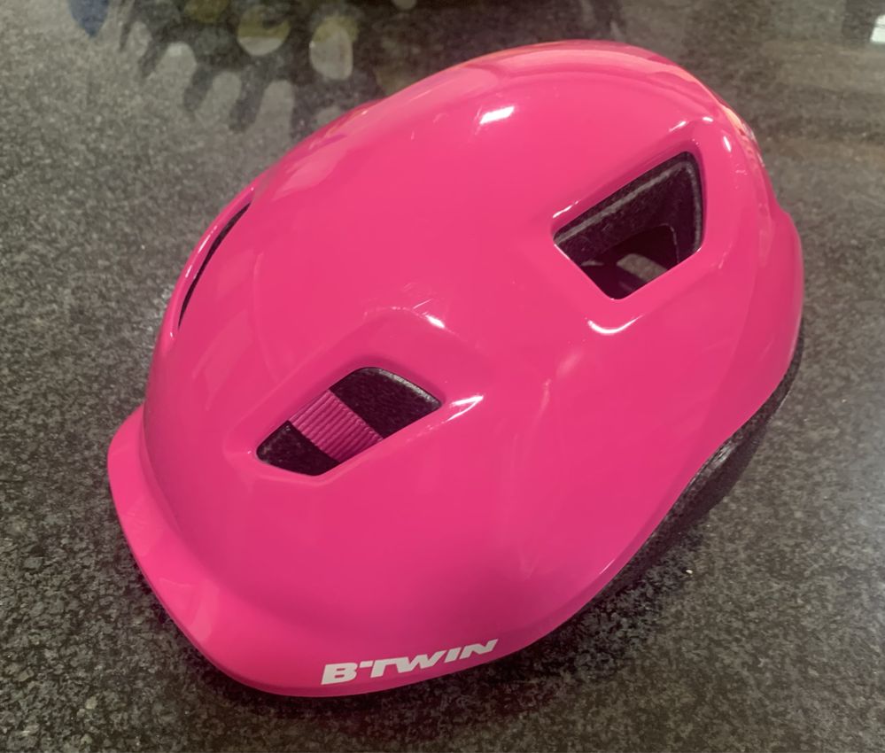 Capacete Menina Rosa btwin 53-56cm