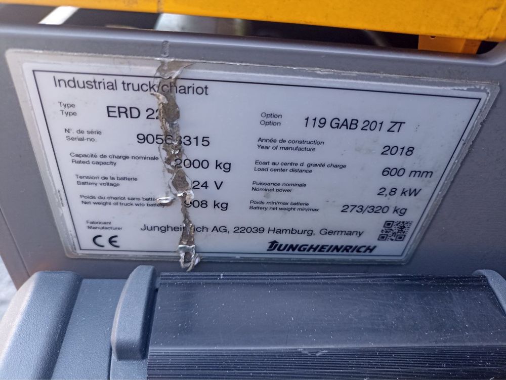 Електричний штабелер ERD 220 2018 2010ZZ