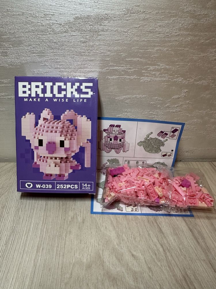 Конструктор bricks стич и ангел, ctitch and angel 218 и 252 детальки