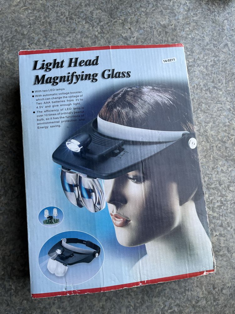 Бінокуляр з підсвіткою і комплектом лінз (Light Head Magnifying Glass)