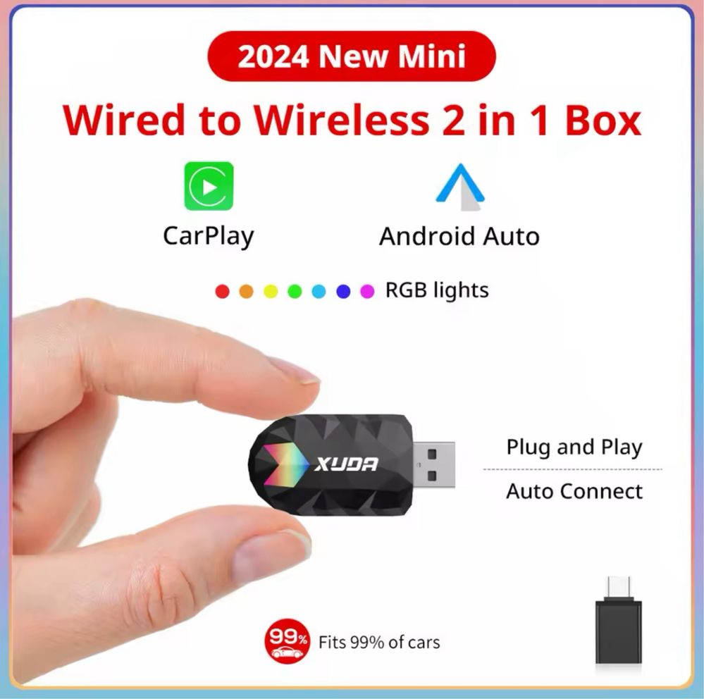 Xuda RGB - адаптер для бездротового CarPlay та AndroidAuto