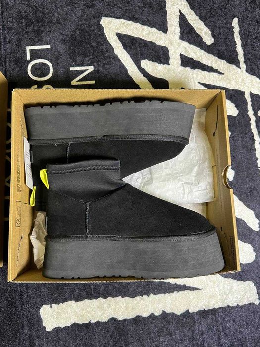 UGG Black жіночі зимові теплі з високою фірмовою підошвою нові