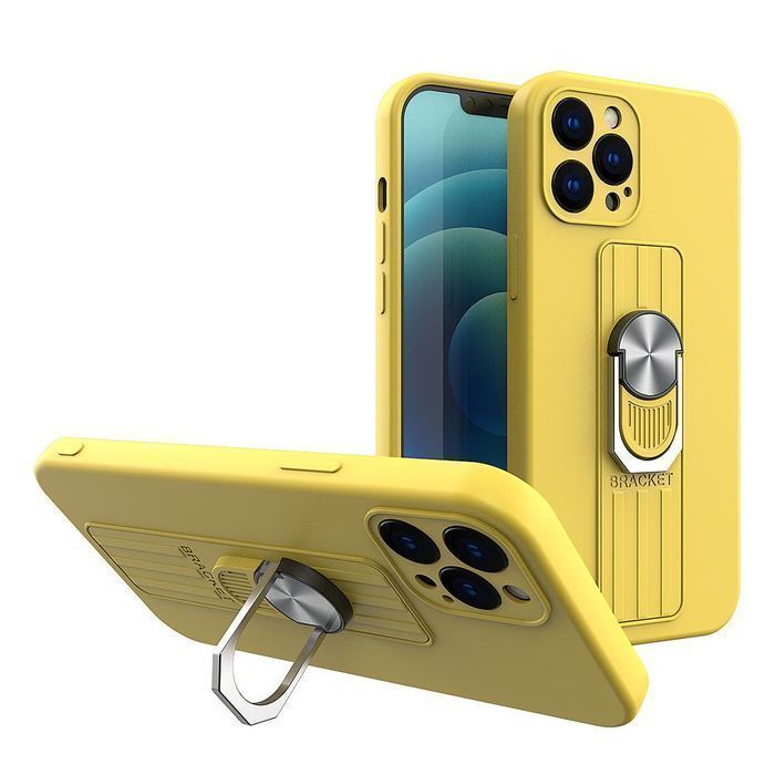 Etui z Uchwytem i Podstawką Ring Case do iPhone 12 Mini (Żółte)