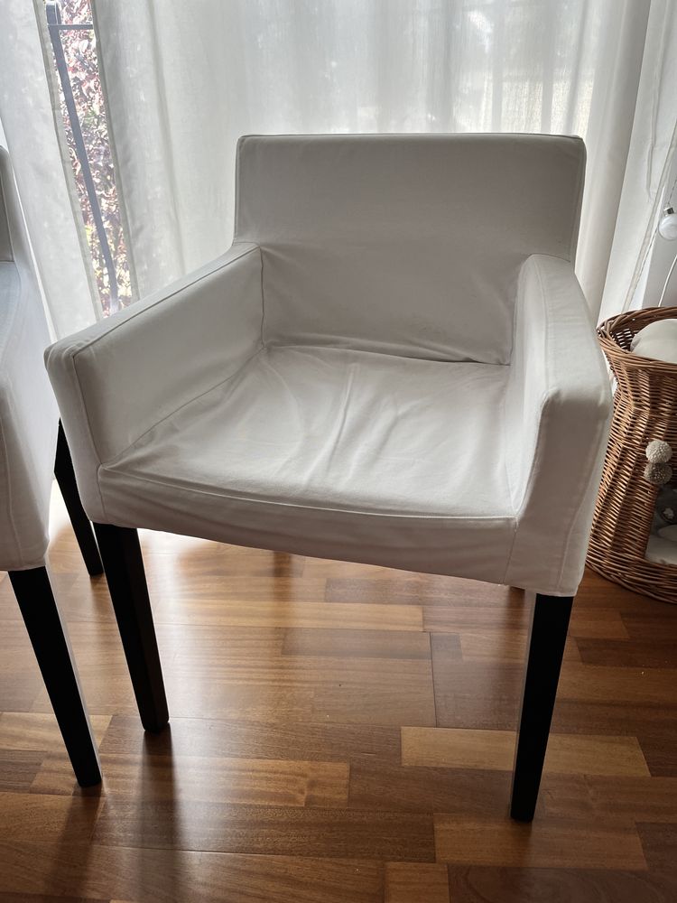 NILS 2 krzesła IKEA z podłokietnikami białe