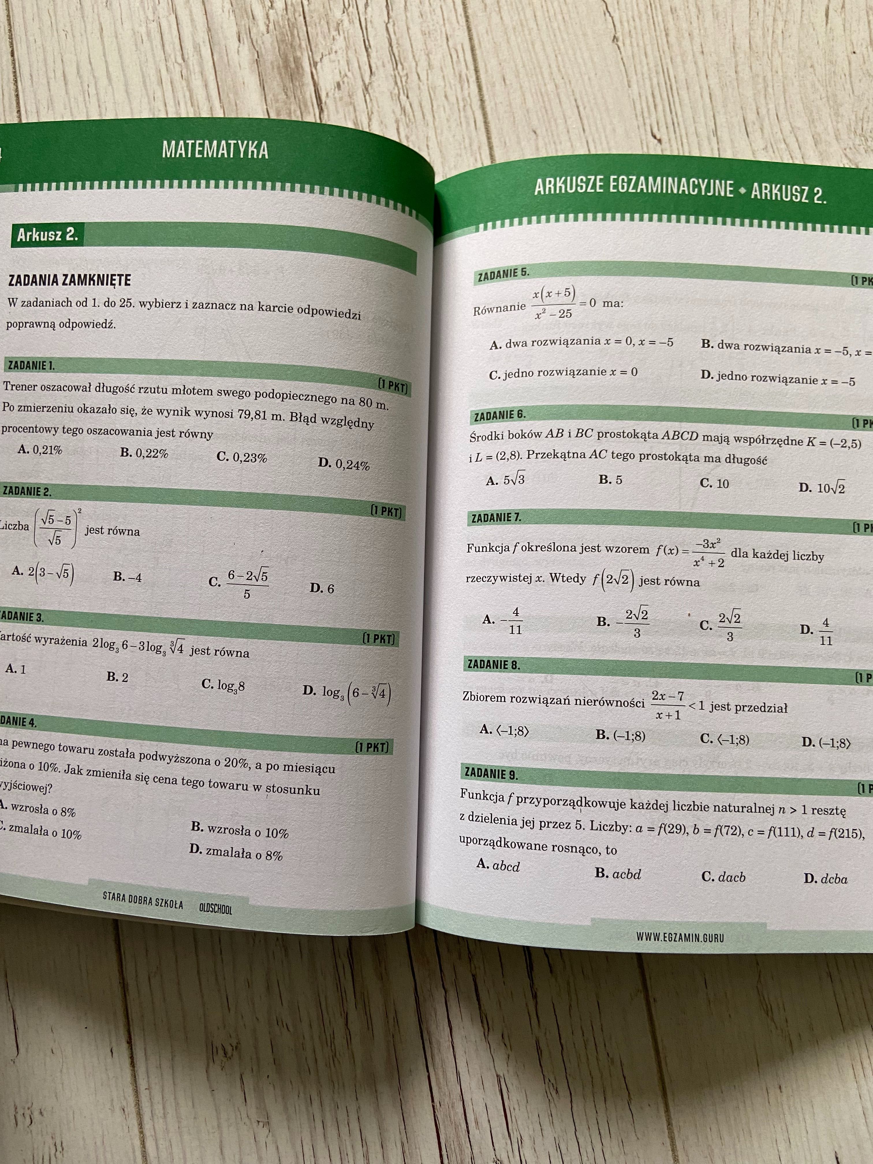 Matematyka, arkusze maturalne