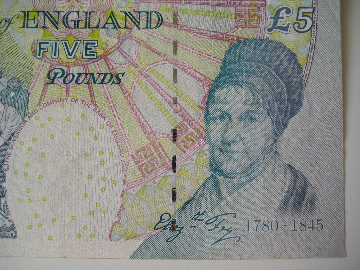 5 фунтів стерлінгів купюра Англія 2002