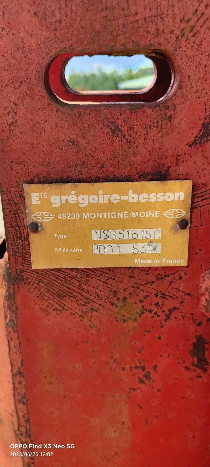 pług obrotowy 5 skib na resorze Gregoire Besson