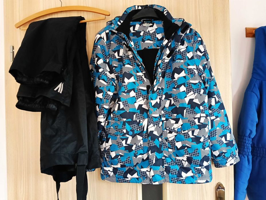 Kombinezon narciarski kurtka Hi-Tec spodnie Crivit 152/158cm niebieski