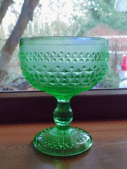 Owocarka romby i guziki kolorowa zielona Ząbkowice prl retro vintage