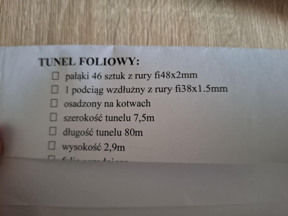 Tunel foliowy  80m