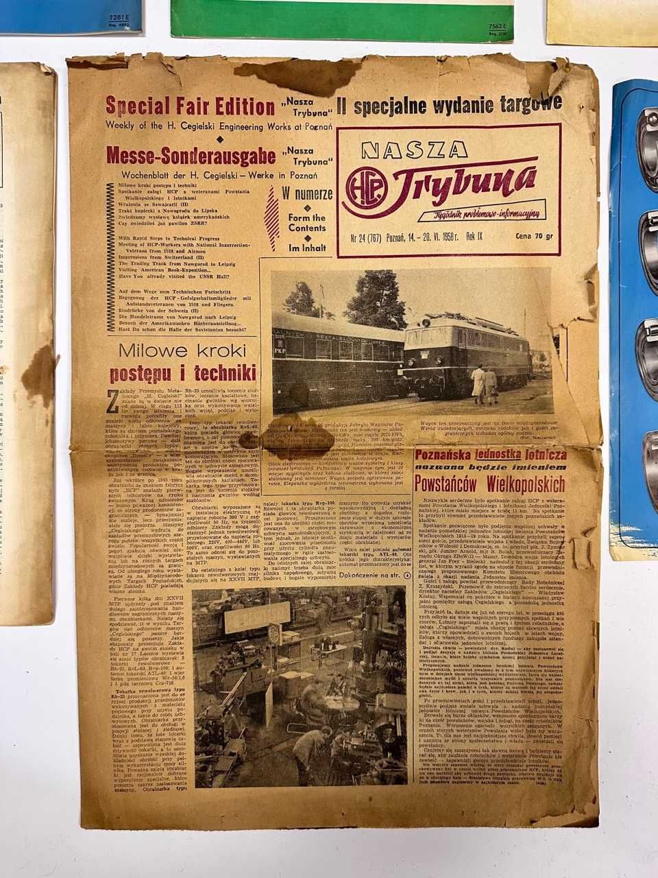 Różne czasopisma techniczne, reklamy z lat 1952-58