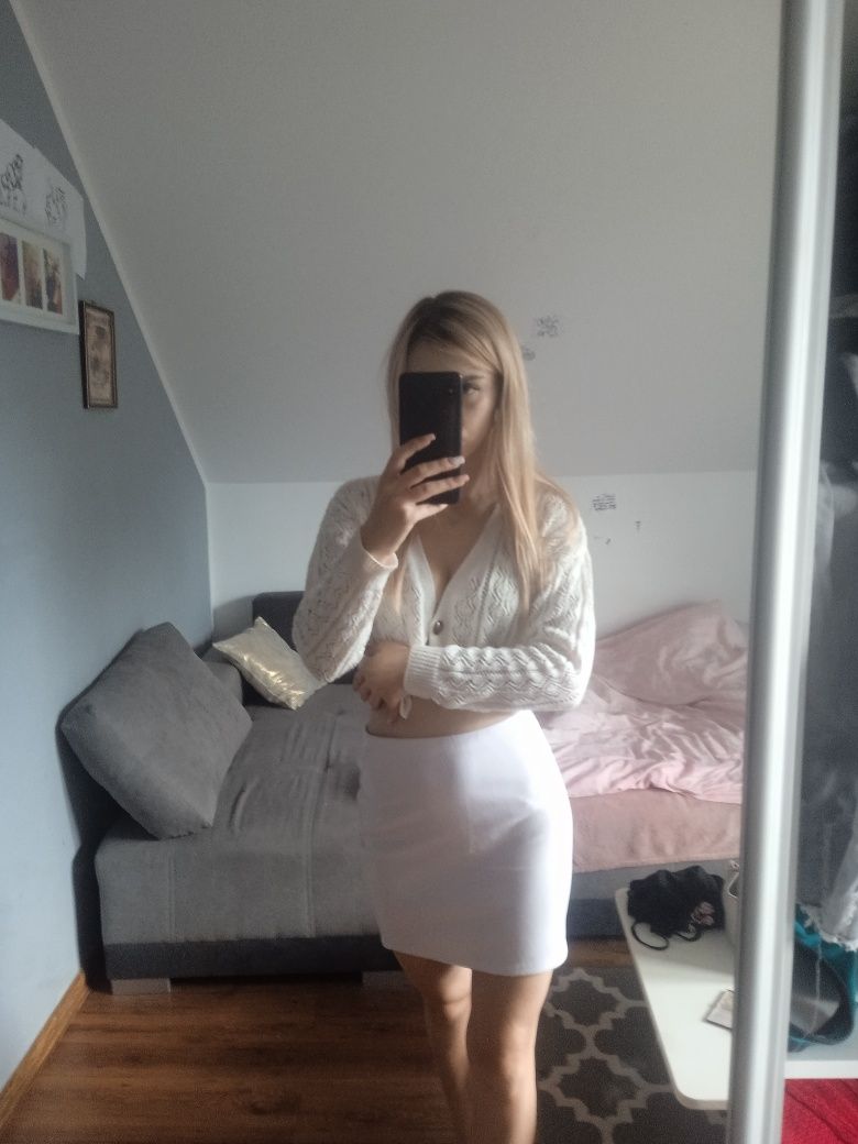 Biała spódnica missguided s M sexi wysoki stan elegancka modna hit