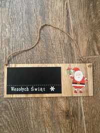 Tabliczka drewniana wesołych świąt ozdoba świąteczna na drzwi