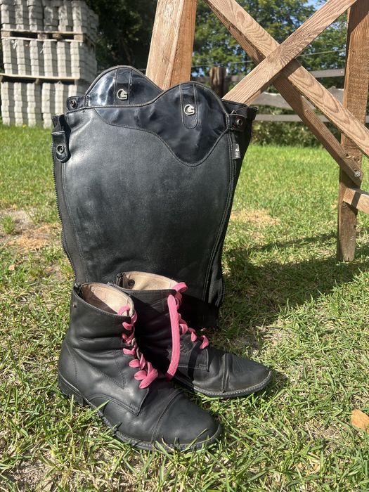 Sztyblety 37 czapsy czarne buty jeździeckie