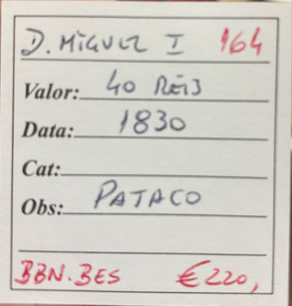 Moeda 40 Reis Pataco D MIGUEL I - 1830