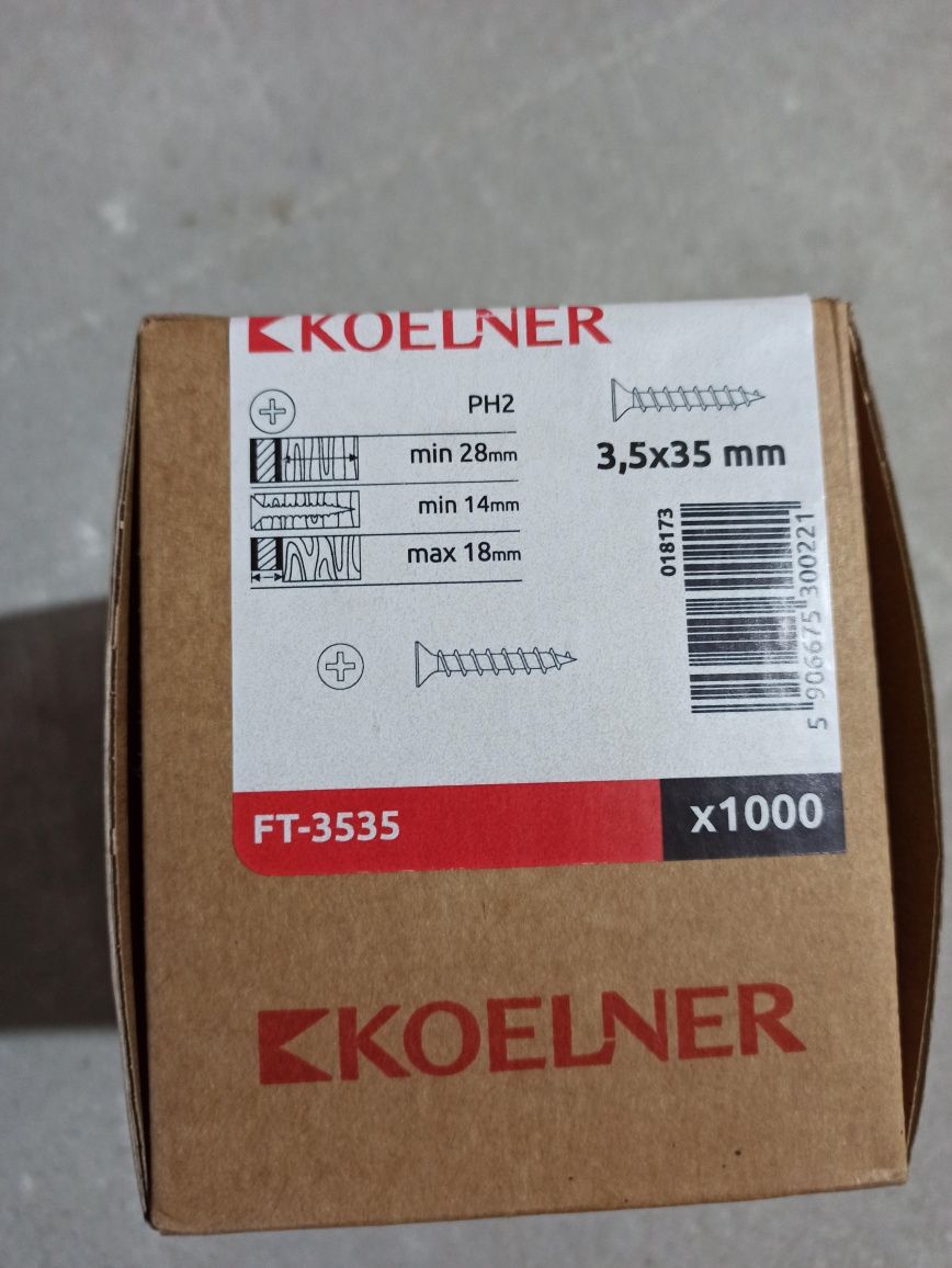 Wkręty do płyt GK do drewna KOELNER (3 opakowania)