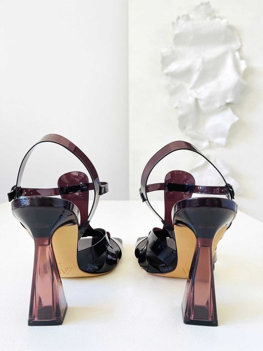 ZARA WINYLOWE BRĄZOWE SANDAŁY na wysokim obcasie Rozmiar 41