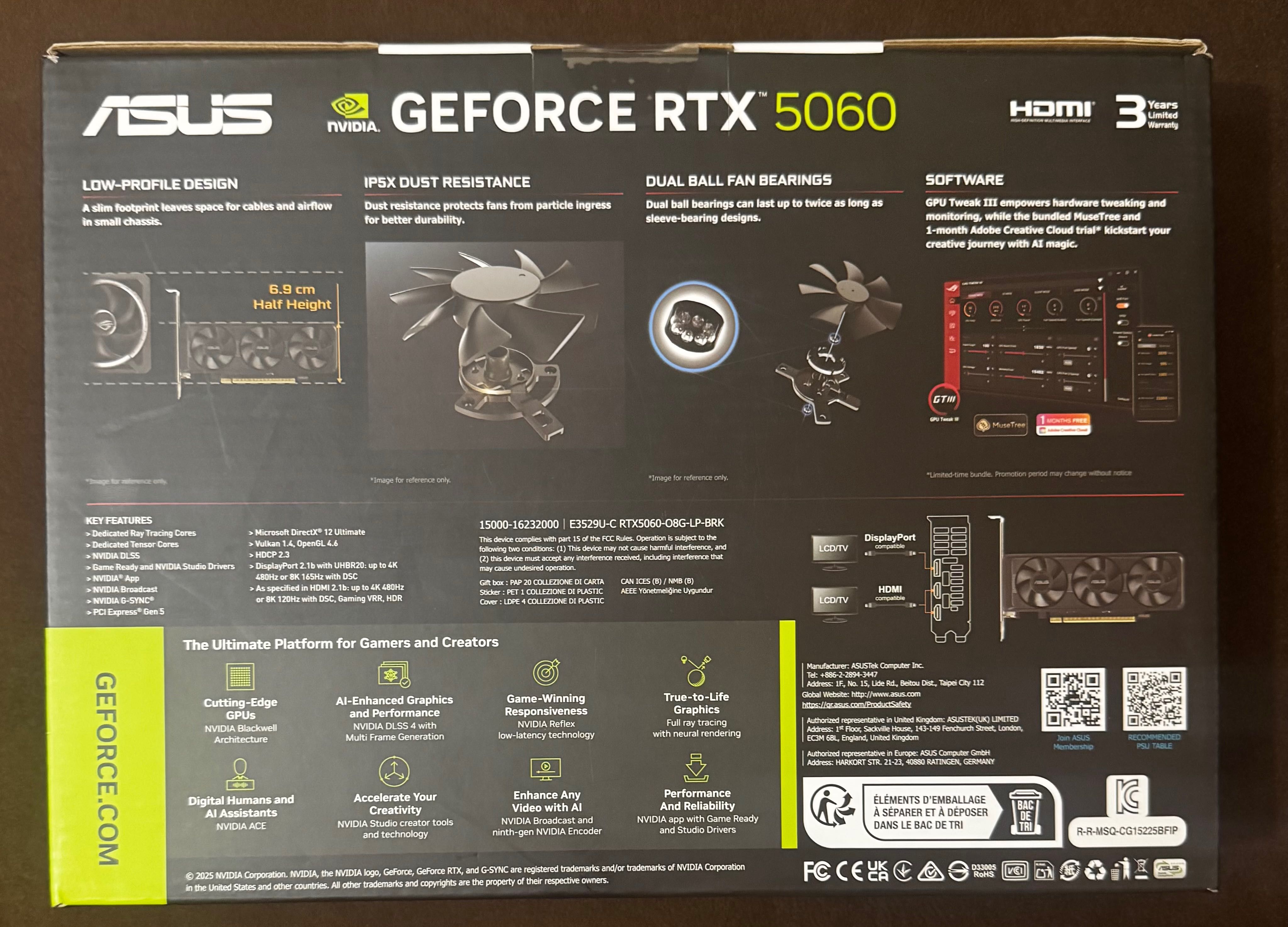 ASUS GeForce RTX 5060 Low Profile BRK OC - 8GB GDDR7 RAM