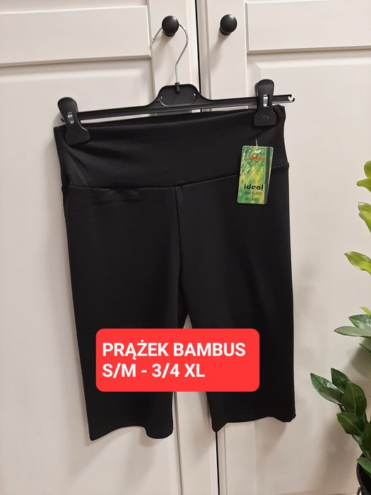 Nowe damskie kolarki krótkie spodenki prążkowane czarne S - 3XL 36 46