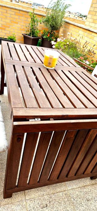 Mesa exterior extensível + cadeiras + almofadas + capa protetora -IKEA