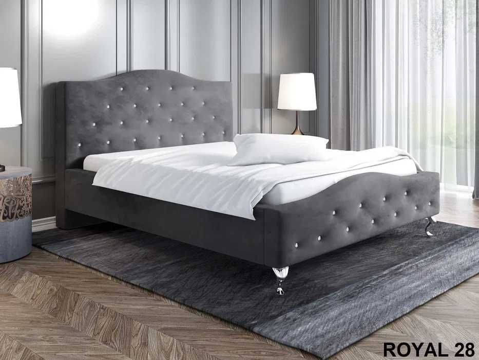 Łóżko tapicerowane Glamour 160x200 ze stelażem